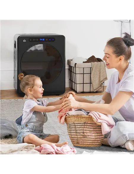 HOMCOM 4kg Compact 40-60℃  Tumble Dryer - Black