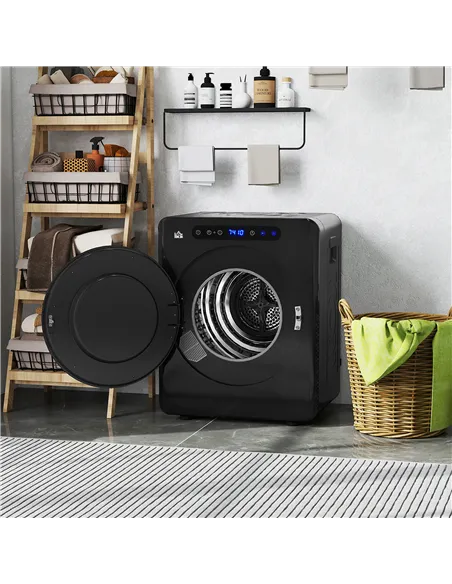 HOMCOM 4kg Compact 40-60℃  Tumble Dryer - Black