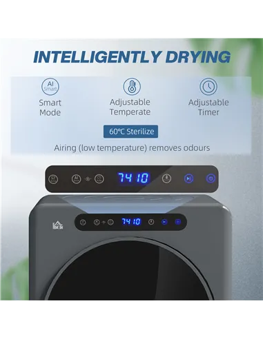 HOMCOM 4kg Compact 40-60℃  Tumble Dryer - Grey