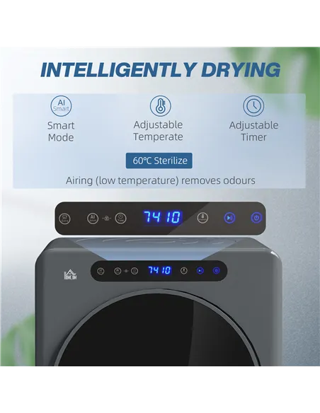 HOMCOM 4kg Compact 40-60℃  Tumble Dryer - Grey