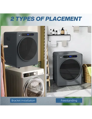 HOMCOM 4kg Compact 40-60℃  Tumble Dryer - Grey