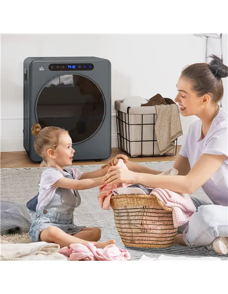 HOMCOM 4kg Compact 40-60℃  Tumble Dryer - Grey