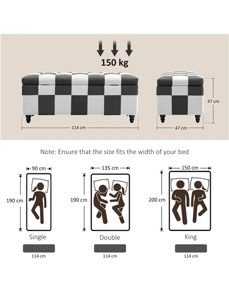 HOMCOM Storage Ottoman, Storage Bench with Wood Legs, Footstool, Footrest with Velvet Surface for Bedroom, Hallway, Living Room,