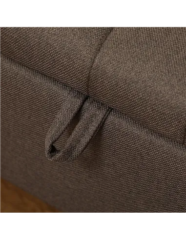 HOMCOM Linen-Look 92 x 31cm Storage Ottoman - Dark Brown