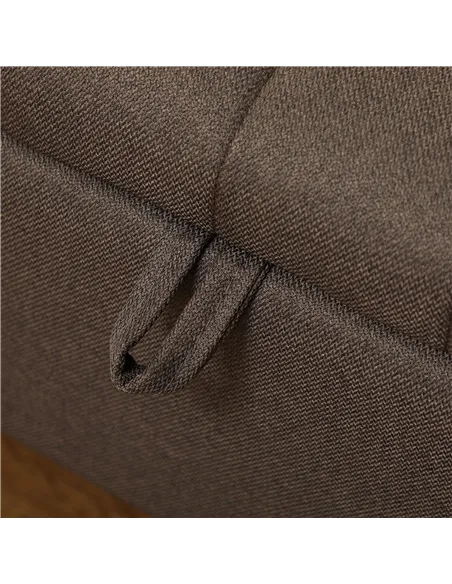 HOMCOM Linen-Look 92 x 31cm Storage Ottoman - Dark Brown