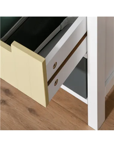 HOMCOM 6 Drawer Storage Tower, Dresser Chest with Wood Top, Organiser Unit for Closets Bedroom Nursery Room Hallway