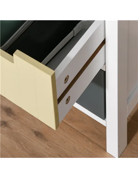 HOMCOM 6 Drawer Storage Tower, Dresser Chest with Wood Top, Organiser Unit for Closets Bedroom Nursery Room Hallway