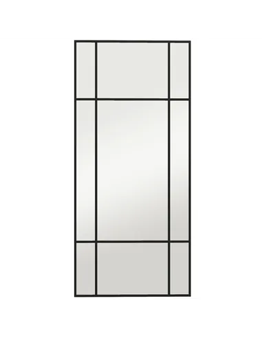 HOMCOM Decorative Grid Wall Mirror, with Back Hooks - Black