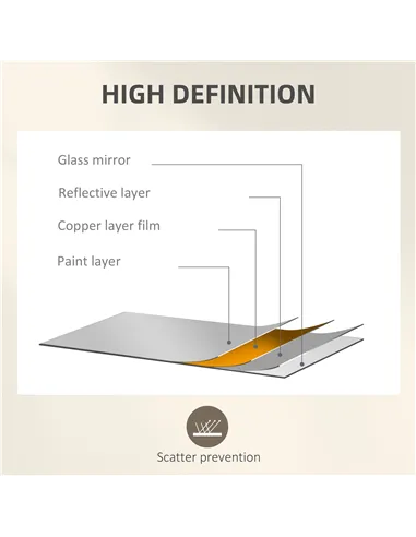 HOMCOM Decorative Grid Wall Mirror, with Back Hooks - Black