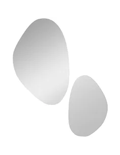 HOMCOM Set of 2 Pebble-Shaped Wall Mirror - Black