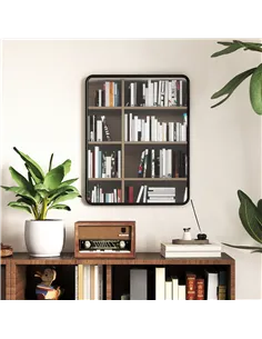 HOMCOM Rectangular Wall Mirror with HD Glass - Black 2