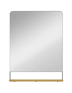 HOMCOM Wall Mirror with Wood Shelf - Black