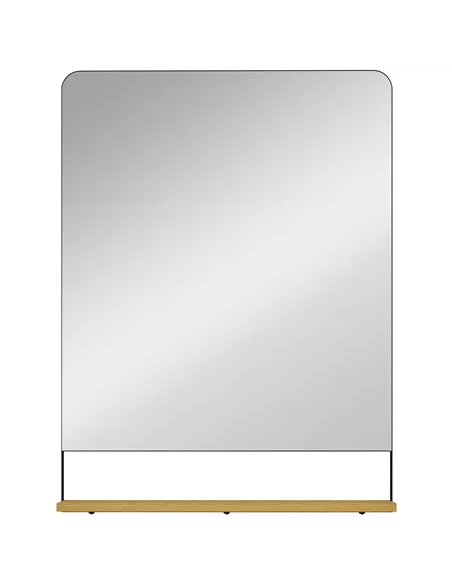 HOMCOM Wall Mirror with Wood Shelf - Black