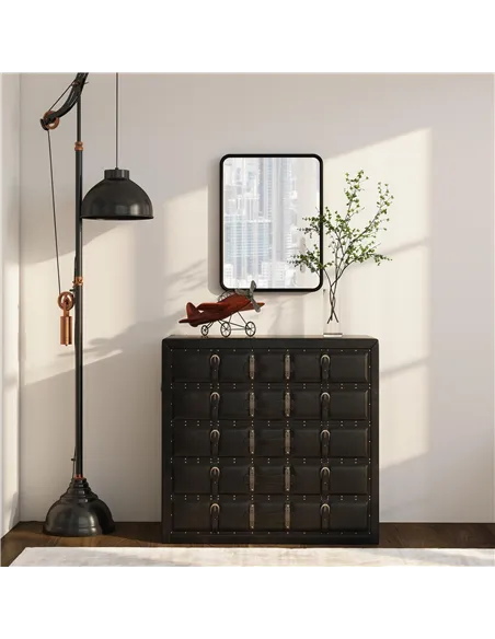 HOMCOM Rectangular Wall Mirror with HD Glass - Black