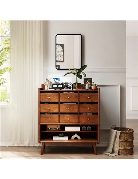 HOMCOM Rectangular Wall Mirror with HD Glass - Black