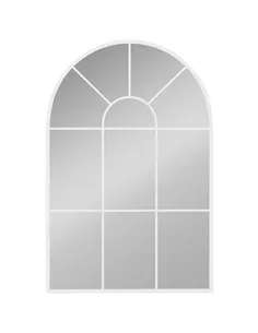 HOMCOM 90 X 61cm Arched Grid Mirror - White