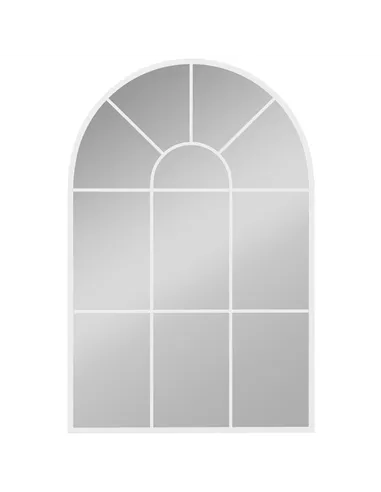 HOMCOM 90 X 61cm Arched Grid Mirror - White
