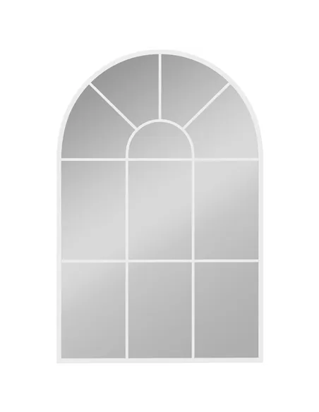 HOMCOM 90 X 61cm Arched Grid Mirror - White