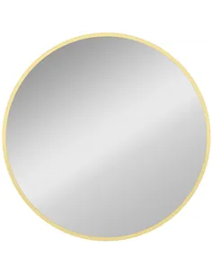 HOMCOM 61cm Decorative Wall Mirror for Bedroom Living Room, Modern Round Bathroom Mirror for Home Decor, Gold Tone