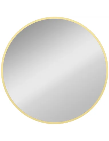 HOMCOM 61cm Decorative Wall Mirror for Bedroom Living Room, Modern Round Bathroom Mirror for Home Decor, Gold Tone