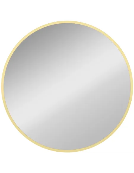 HOMCOM 61cm Decorative Wall Mirror for Bedroom Living Room, Modern Round Bathroom Mirror for Home Decor, Gold Tone