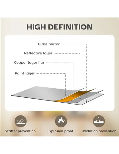 HOMCOM 61cm Decorative Wall Mirror for Bedroom Living Room, Modern Round Bathroom Mirror for Home Decor, Gold Tone