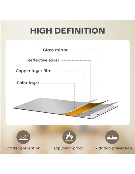 HOMCOM 61cm Decorative Wall Mirror for Bedroom Living Room, Modern Round Bathroom Mirror for Home Decor, Gold Tone