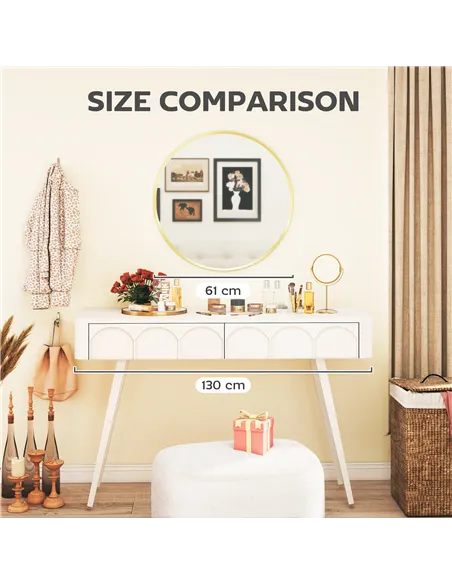 HOMCOM 61cm Decorative Wall Mirror for Bedroom Living Room, Modern Round Bathroom Mirror for Home Decor, Gold Tone