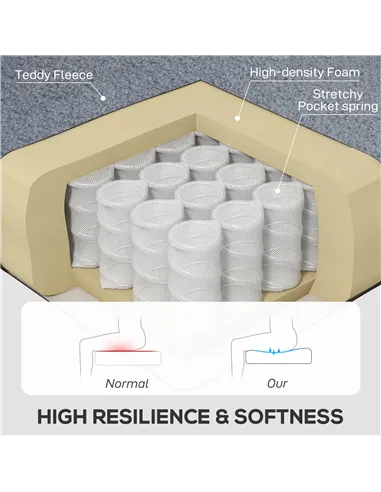 HOMCOM Wingback Accent Chair, Retro Upholstered Button Tufted Occasional Chair for Living Room and Bedroom, Grey