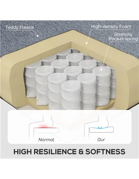 HOMCOM Wingback Accent Chair, Retro Upholstered Button Tufted Occasional Chair for Living Room and Bedroom, Grey