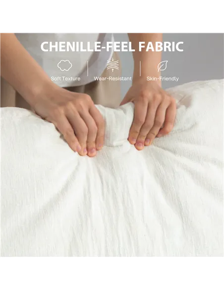 HOMCOM 3 Seater Sofa with USB Ports & Cup Holders - Cream White