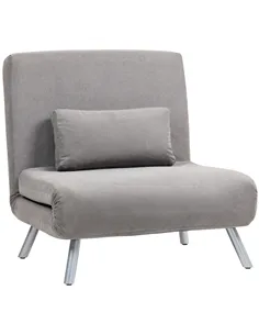 HOMCOM Single Snow Flannel Chair Bed - Grey