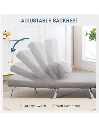 HOMCOM Single Snow Flannel Chair Bed - Grey