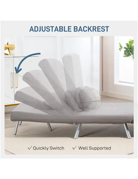 HOMCOM Single Snow Flannel Chair Bed - Grey