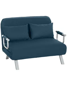 HOMCOM Two-Seater Click-Clack Sofa Bed - Navy Blue