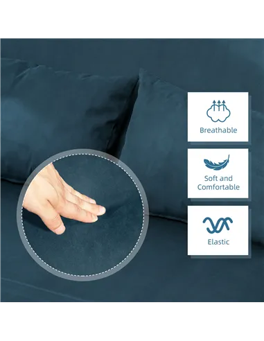 HOMCOM Two-Seater Click-Clack Sofa Bed - Navy Blue