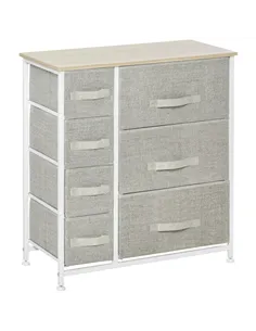HOMCOM Chest of Drawers with 7 Drawers, Fabric Drawers with Large Storage Space, Drawers Dresser with Metal Frame, Adjustable Fe