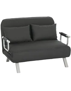 HOMCOM Two-Seater Click-Clack Sofa Bed - Charcoal Grey