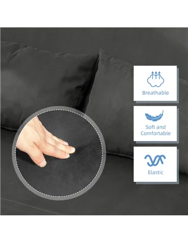 HOMCOM Two-Seater Click-Clack Sofa Bed - Charcoal Grey