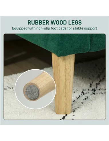 HOMCOM Two-Seater Velvet-Feel Sofa - Green