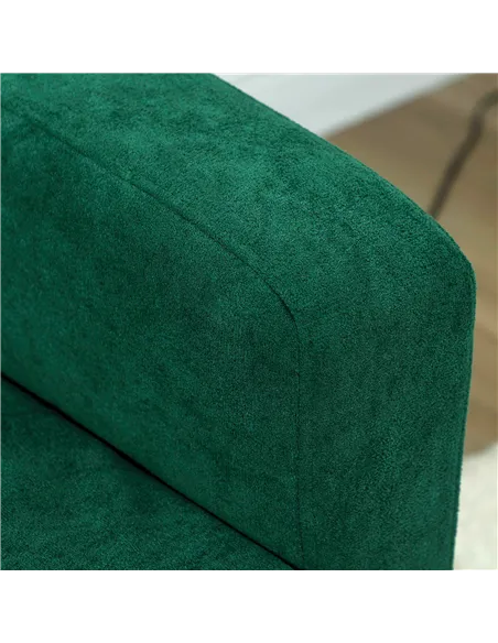 HOMCOM Two-Seater Velvet-Feel Sofa - Green