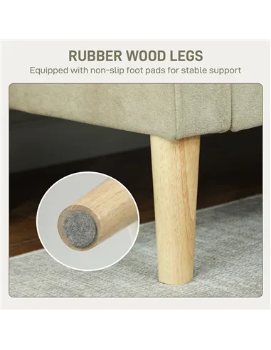 HOMCOM Two-Seater Velvet-Feel Sofa - Beige