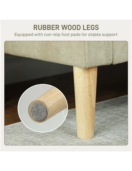 HOMCOM Two-Seater Velvet-Feel Sofa - Beige