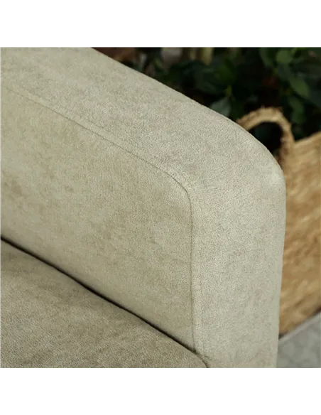 HOMCOM Two-Seater Velvet-Feel Sofa - Beige