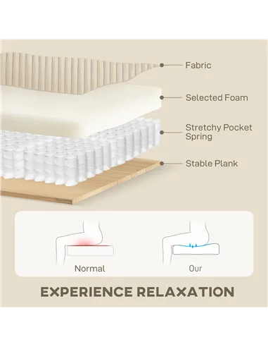 HOMCOM Modern 3 Seater Sofa with Spring Cushion, 212 cm Fabric Jumbo Cord Sofa Couch with 2 Scatter Cushions, Upholstered Cordur