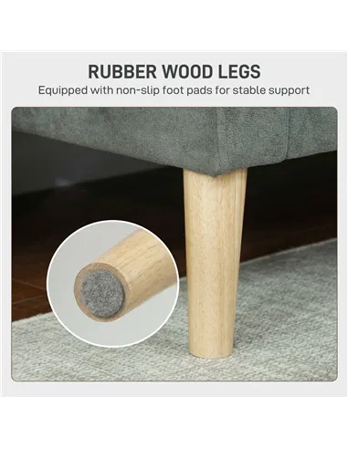 HOMCOM Two-Seater Velvet-Feel Sofa - Grey