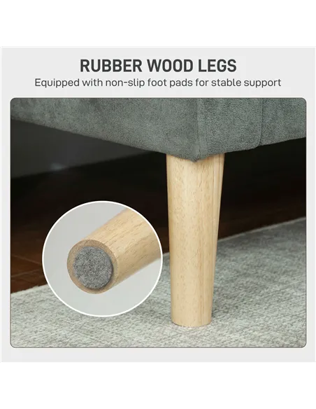 HOMCOM Two-Seater Velvet-Feel Sofa - Grey