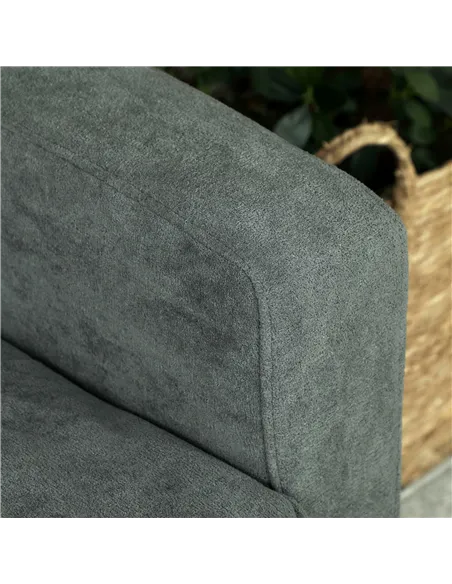 HOMCOM Two-Seater Velvet-Feel Sofa - Grey