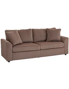 HOMCOM Modern 3 Seater Sofa with Spring Cushion, 212 cm Fabric Jumbo Cord Sofa Couch with 2 Scatter Cushions, Upholstered Cordur