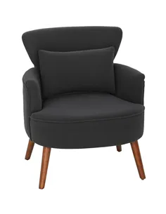 HOMCOM Corduroy Retro Accent Chair - Black